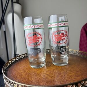 Old‎ Spaghetti Factory Glasses Set of 2 Trolley Mizithra Spumoni Memories